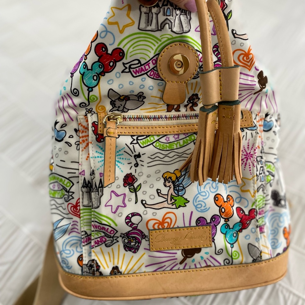 Dooney & Bourke White Multicolor Disney Character Print Backpack - Picture 2 of 16
